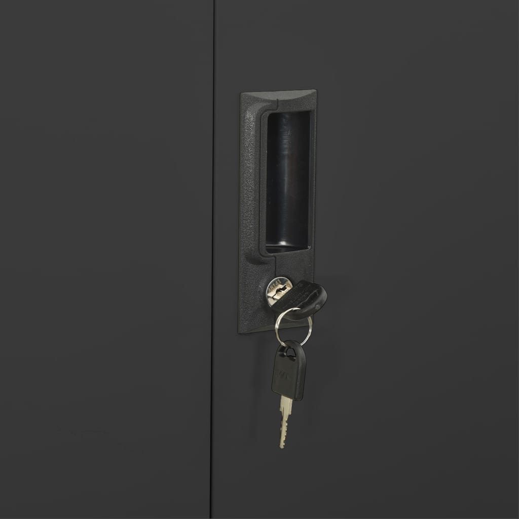 Office cabinet, anthracite, 90x40x180cm, steel