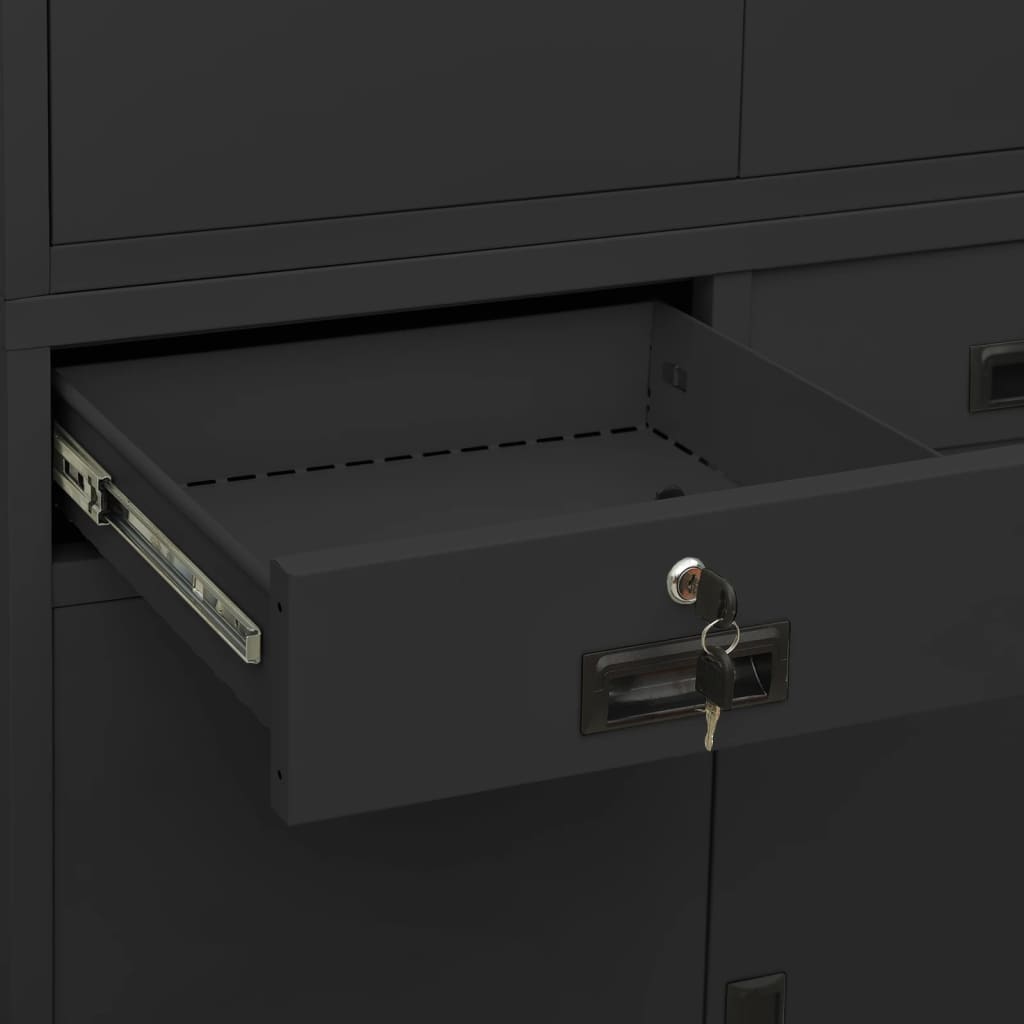 Office cabinet, anthracite, 90x40x180cm, steel