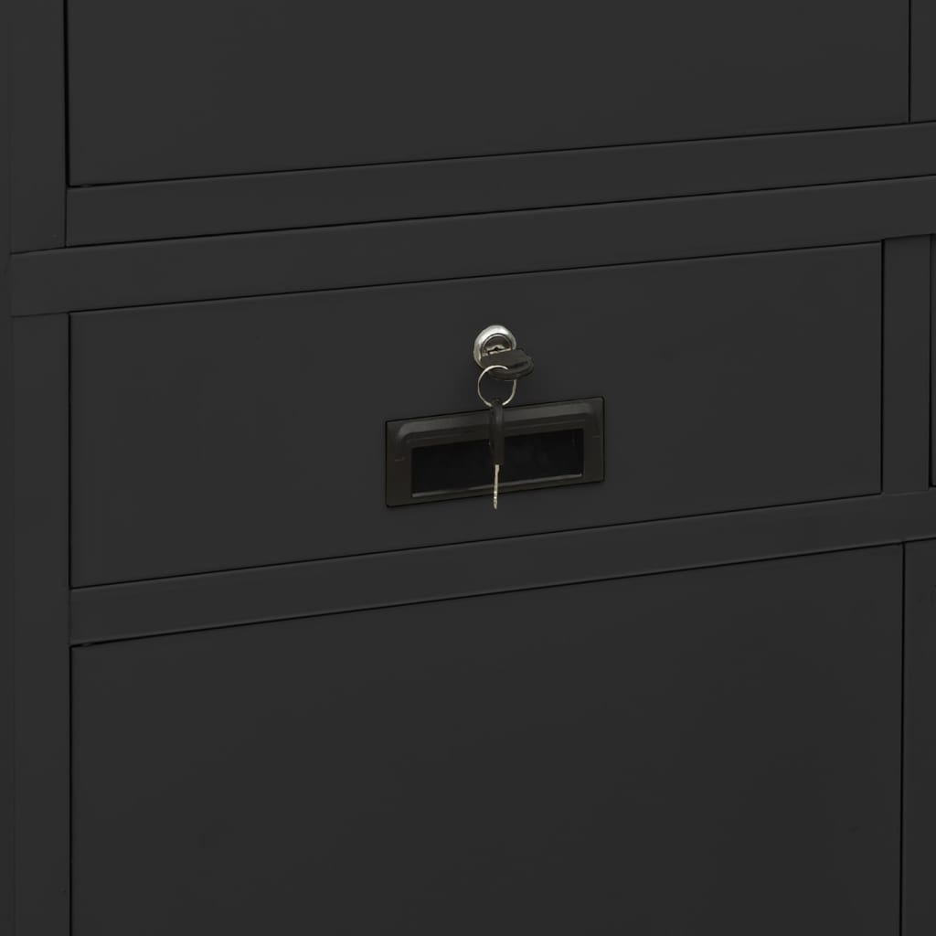 Office cabinet, anthracite, 90x40x180cm, steel