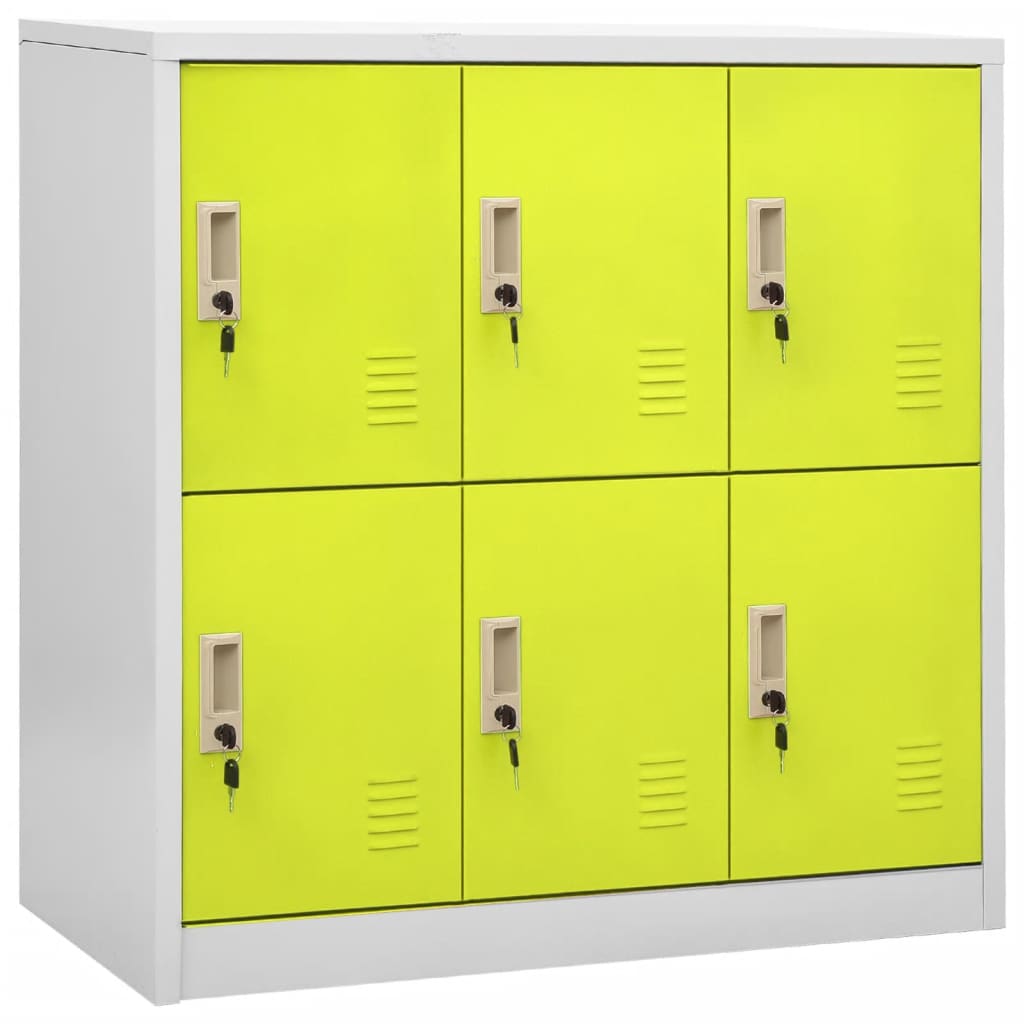 Changing room cabinet, grey and green, 90x45x92.5cm, steel