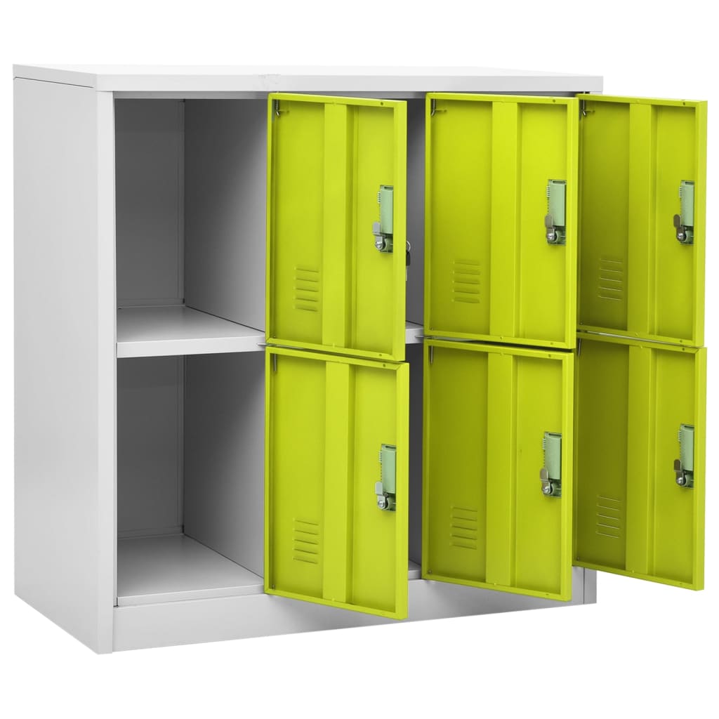 Changing room cabinet, grey and green, 90x45x92.5cm, steel