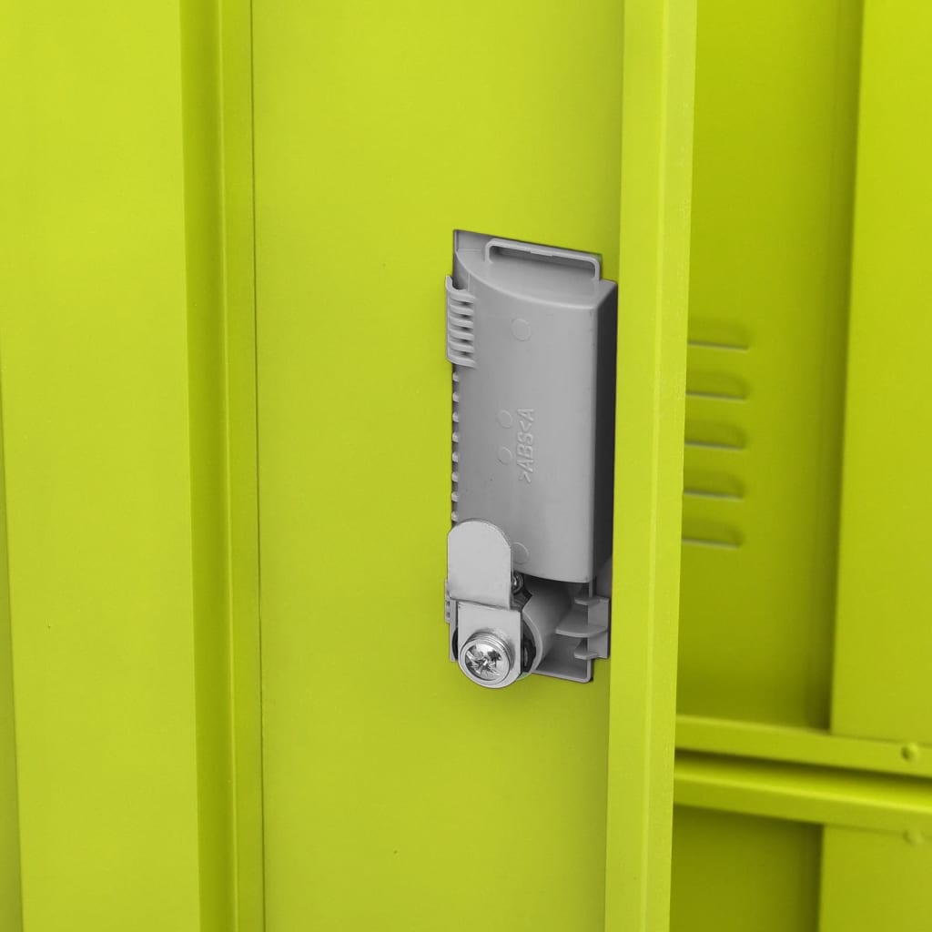 Changing room cabinet, grey and green, 90x45x92.5cm, steel