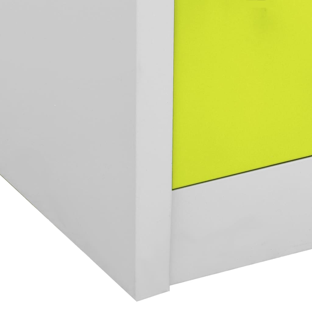 Changing room cabinet, grey and green, 90x45x92.5cm, steel