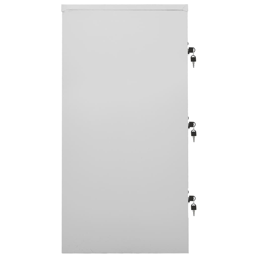 Changing room cabinet, grey and green, 90x45x92.5cm, steel