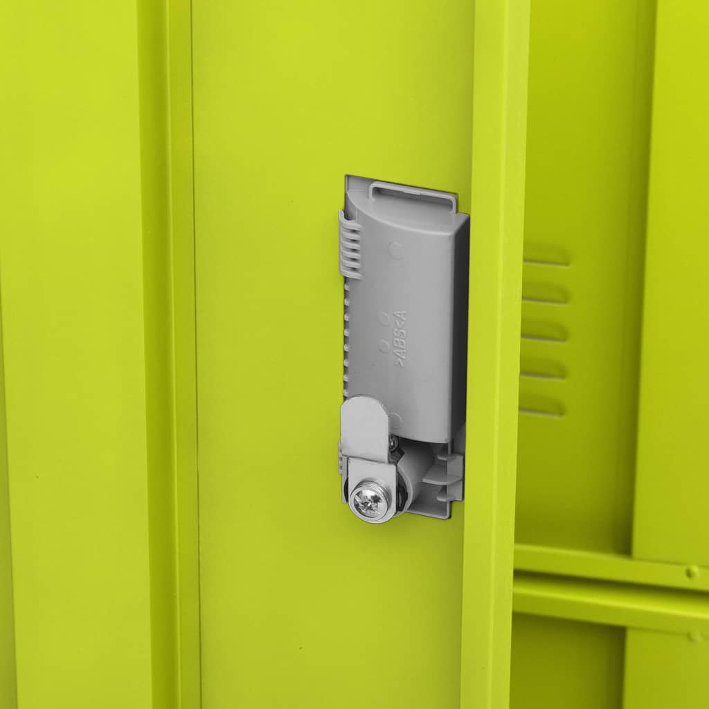 Changing room cabinet, grey and green, 90x45x92.5cm, steel