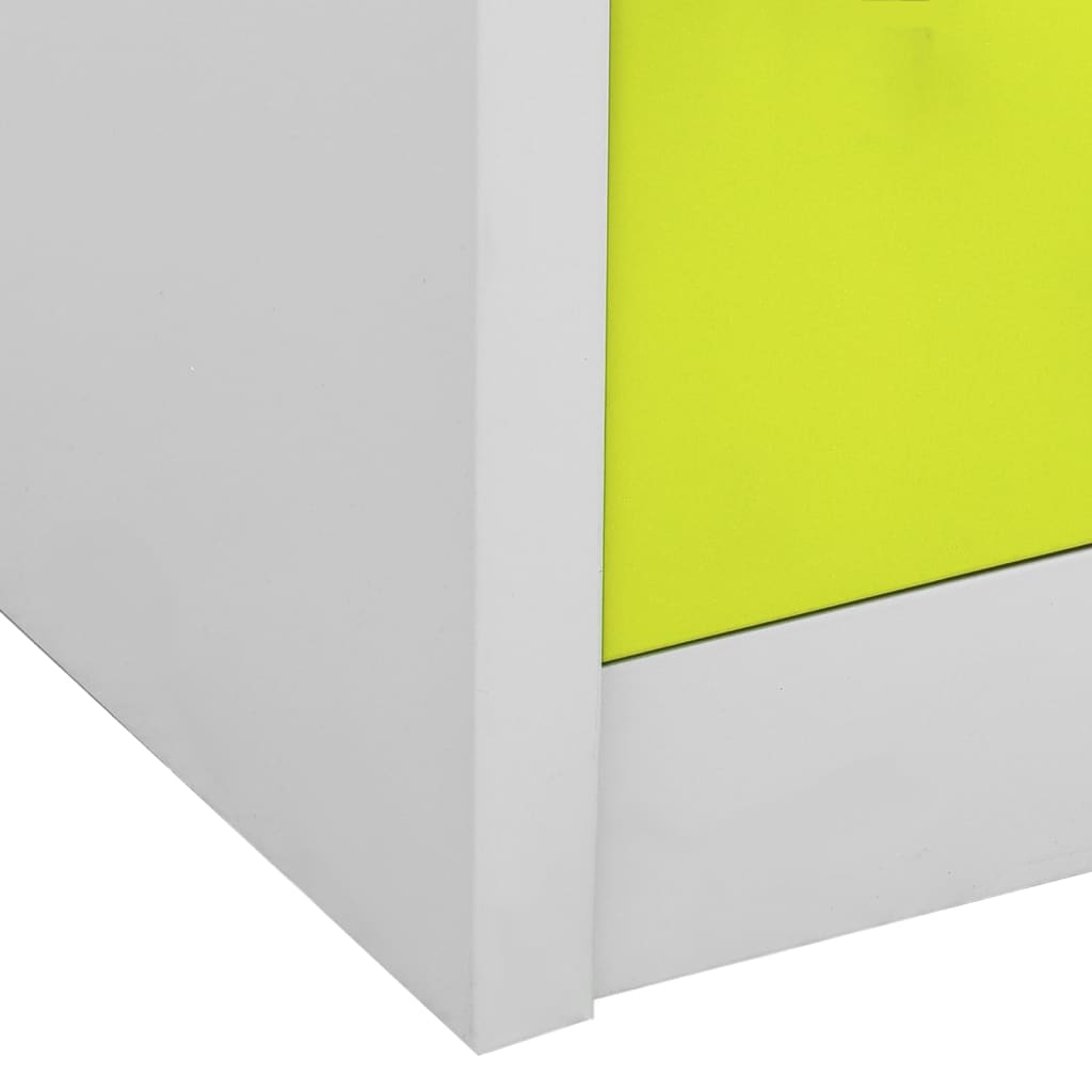 Changing room cabinet, grey and green, 90x45x92.5cm, steel