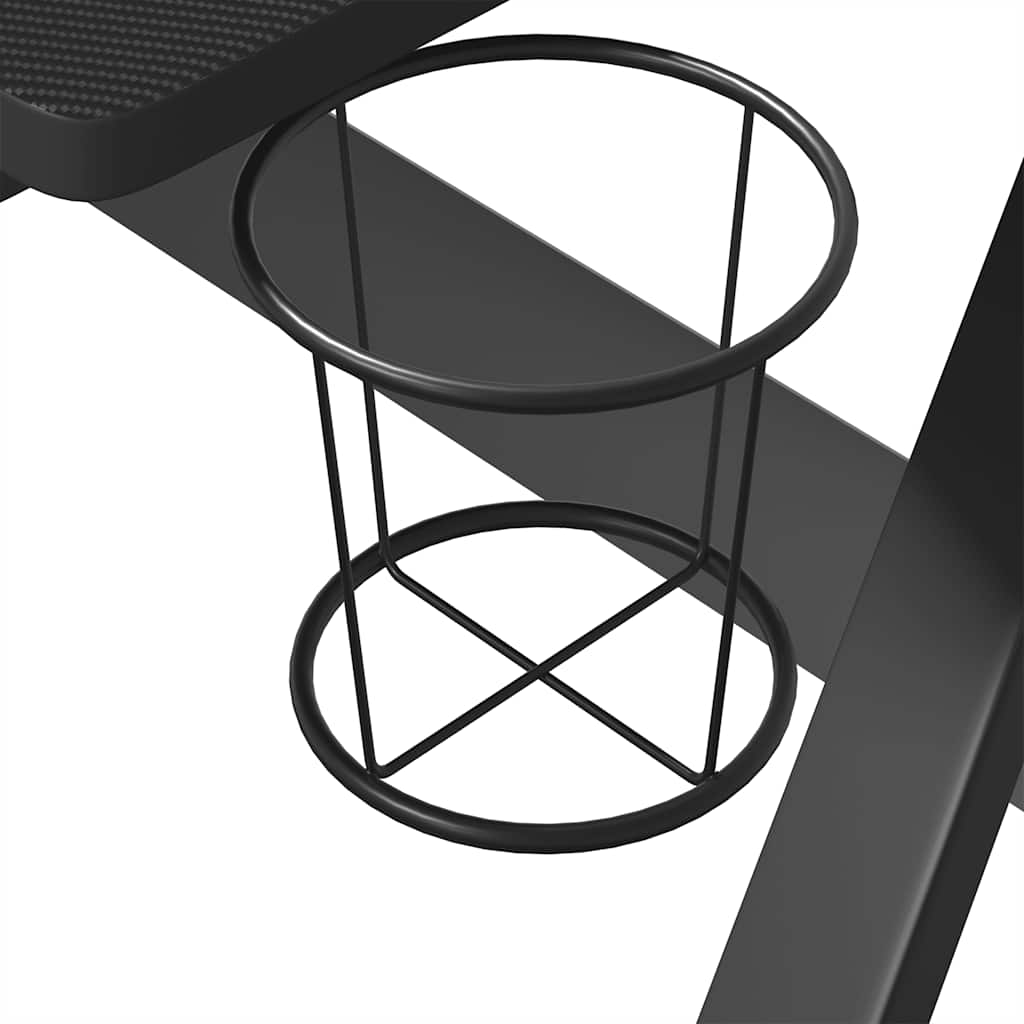 Gaming desk with ZZ-shaped legs, black, 90x60x75cm