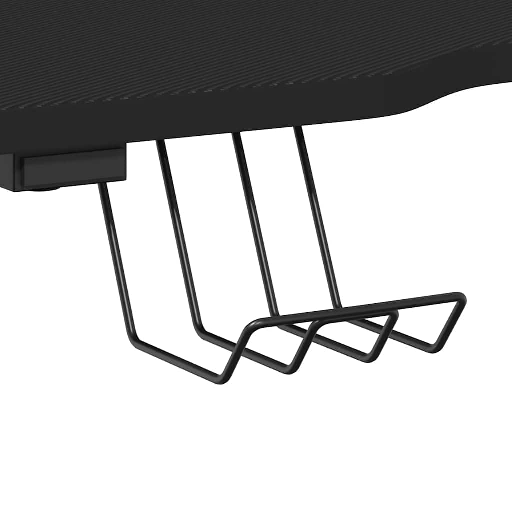 Gaming desk with ZZ-shaped legs, black, 90x60x75cm