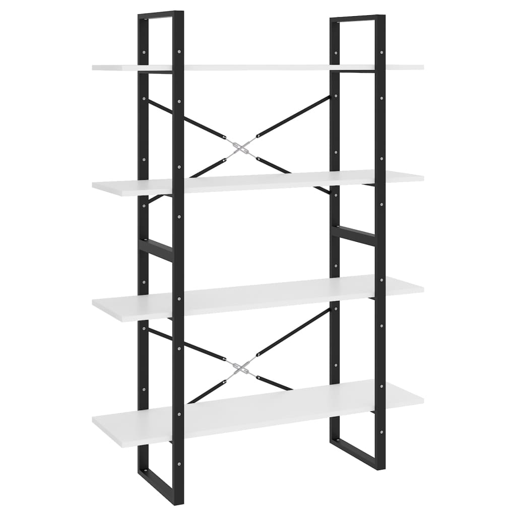 Bookcase, 4-tier, white, 100x30x140cm, wood