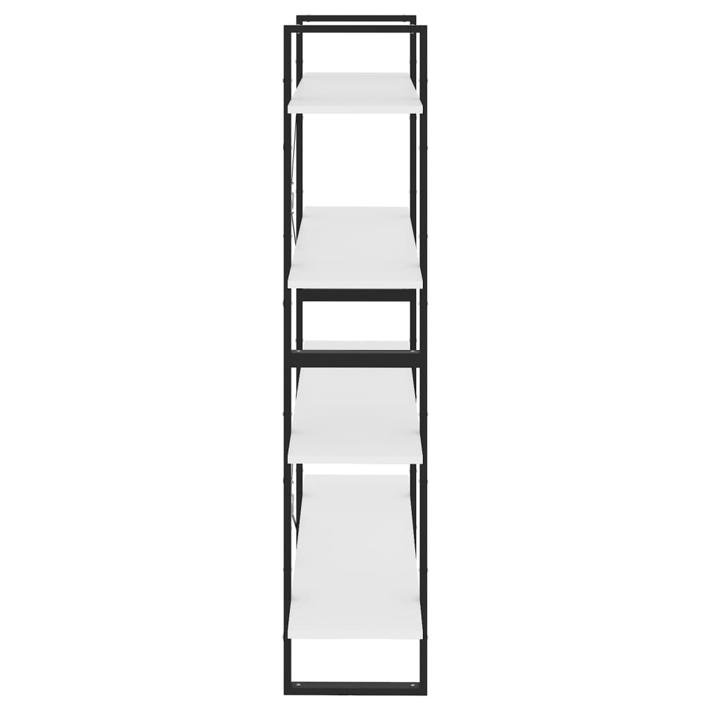Bookcase, 4-tier, white, 100x30x140cm, wood