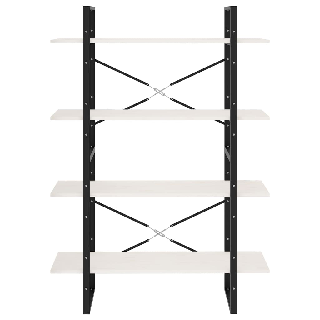 Bookcase, 4 shelves, white, 100x30x140cm, pine