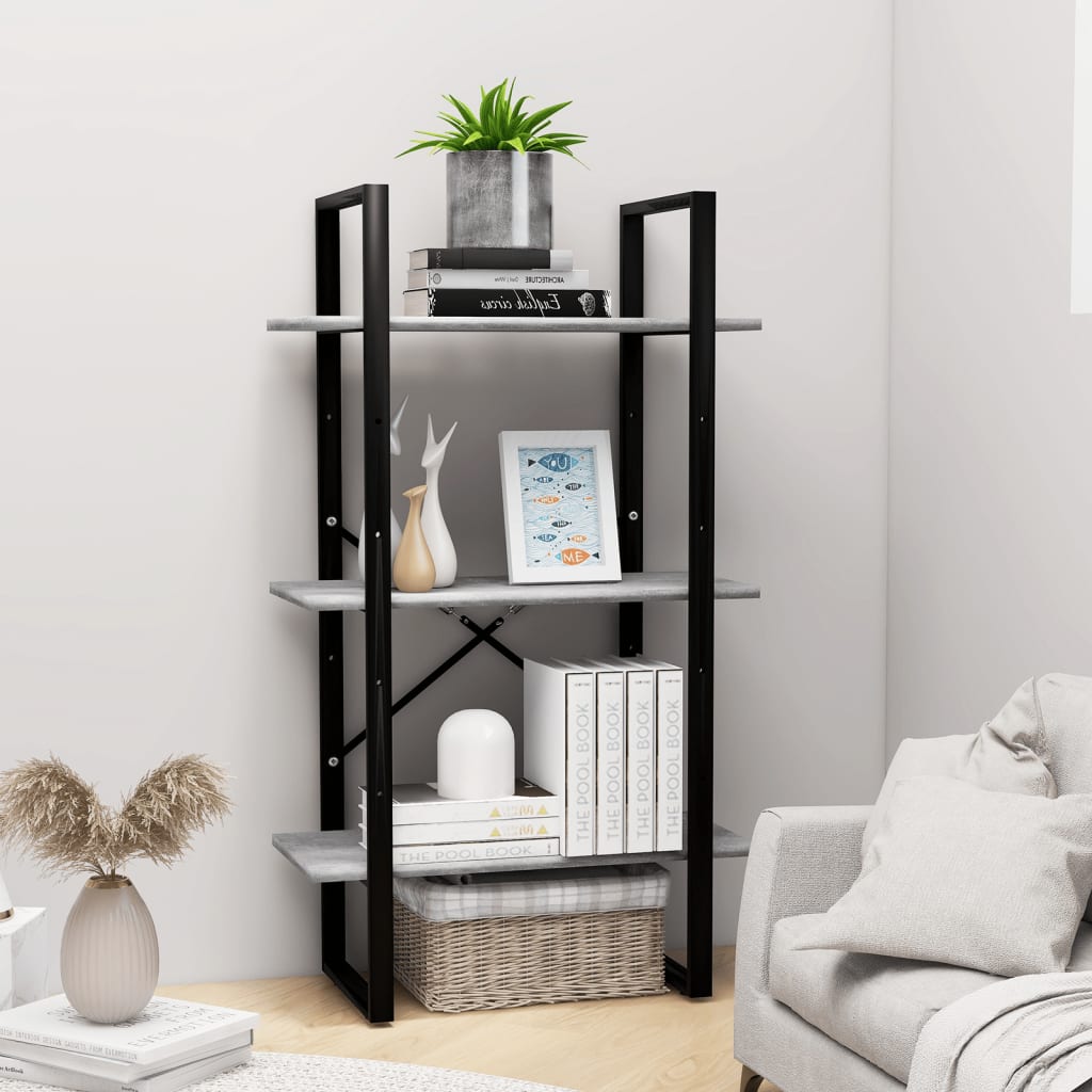 Storage shelf, concrete, 60x30x105cm, treated wood