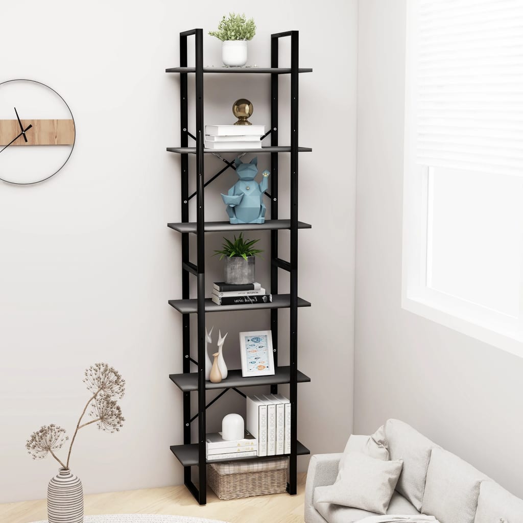 Storage rack, gray, 60x30x210cm, treated wood