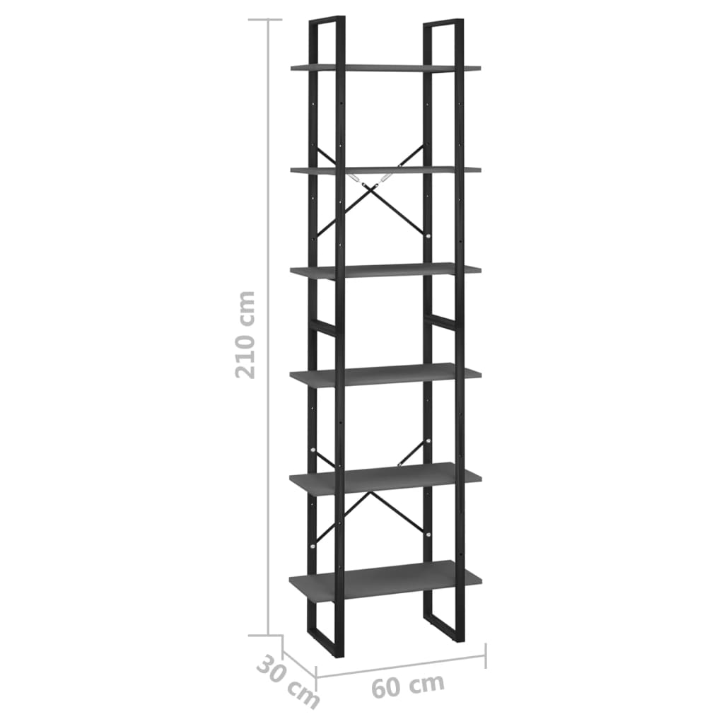 Storage rack, gray, 60x30x210cm, treated wood