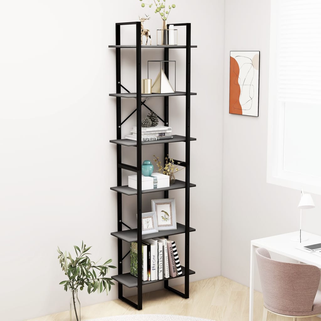 Storage rack, gray, 60x30x210cm, treated wood