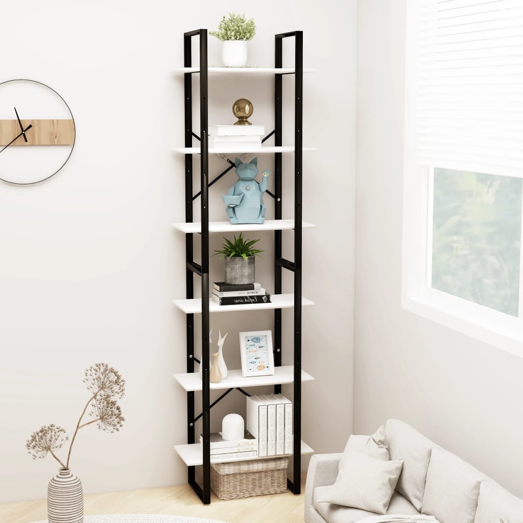 Storage shelf, white, 60x30x210cm, solid pine