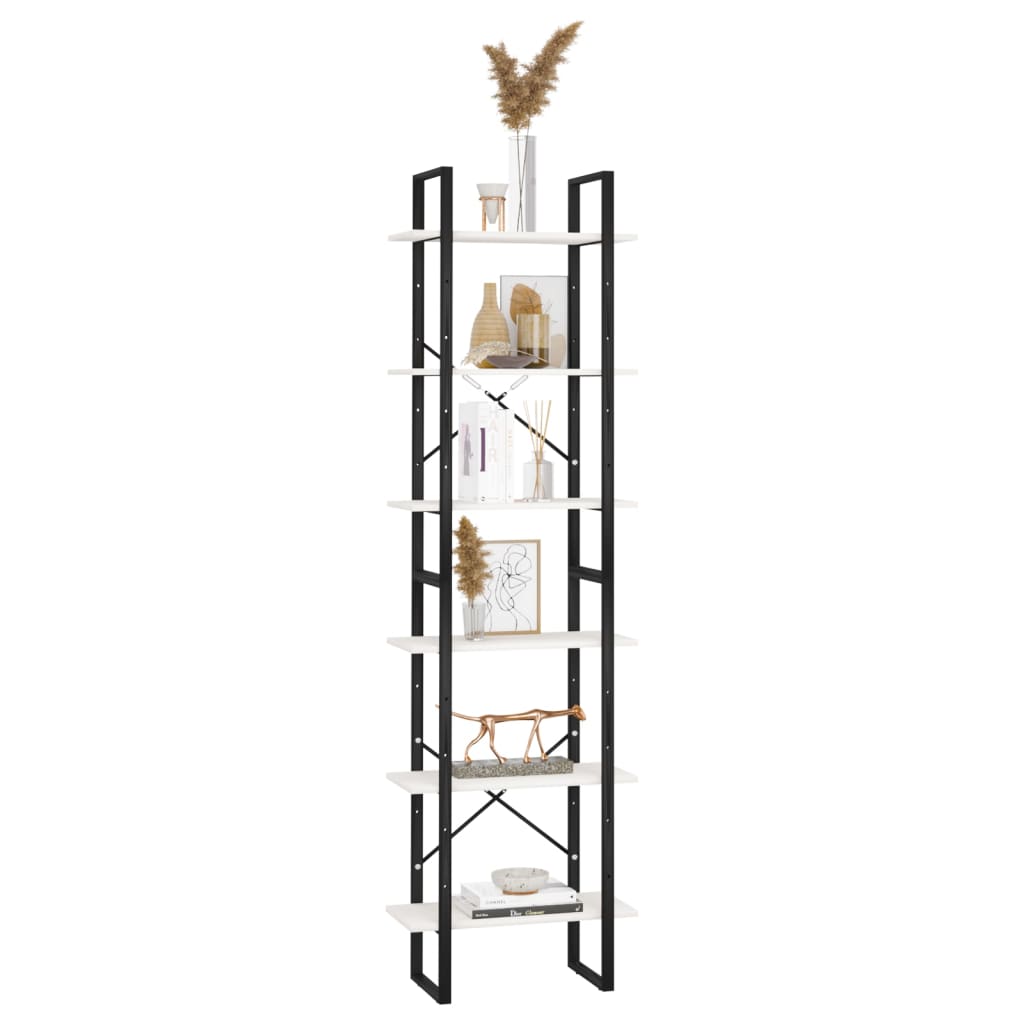Storage shelf, white, 60x30x210cm, solid pine