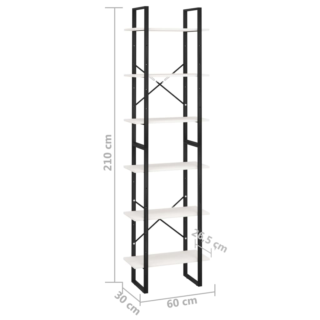 Storage shelf, white, 60x30x210cm, solid pine