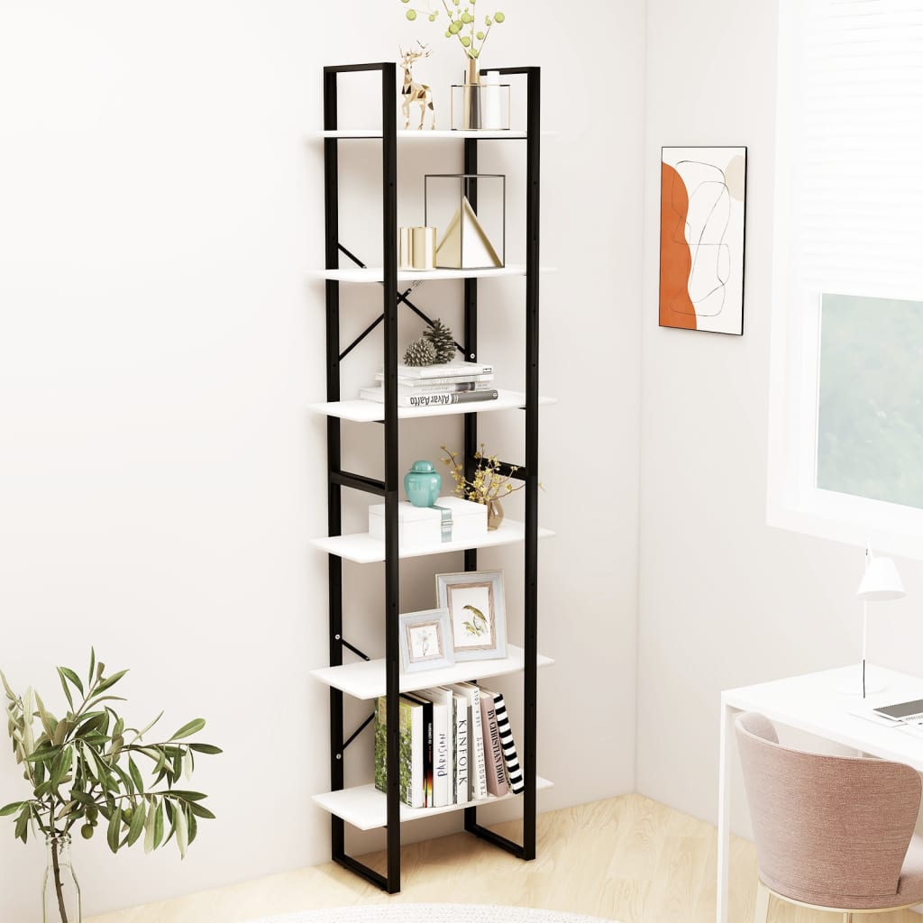 Storage shelf, white, 60x30x210cm, solid pine