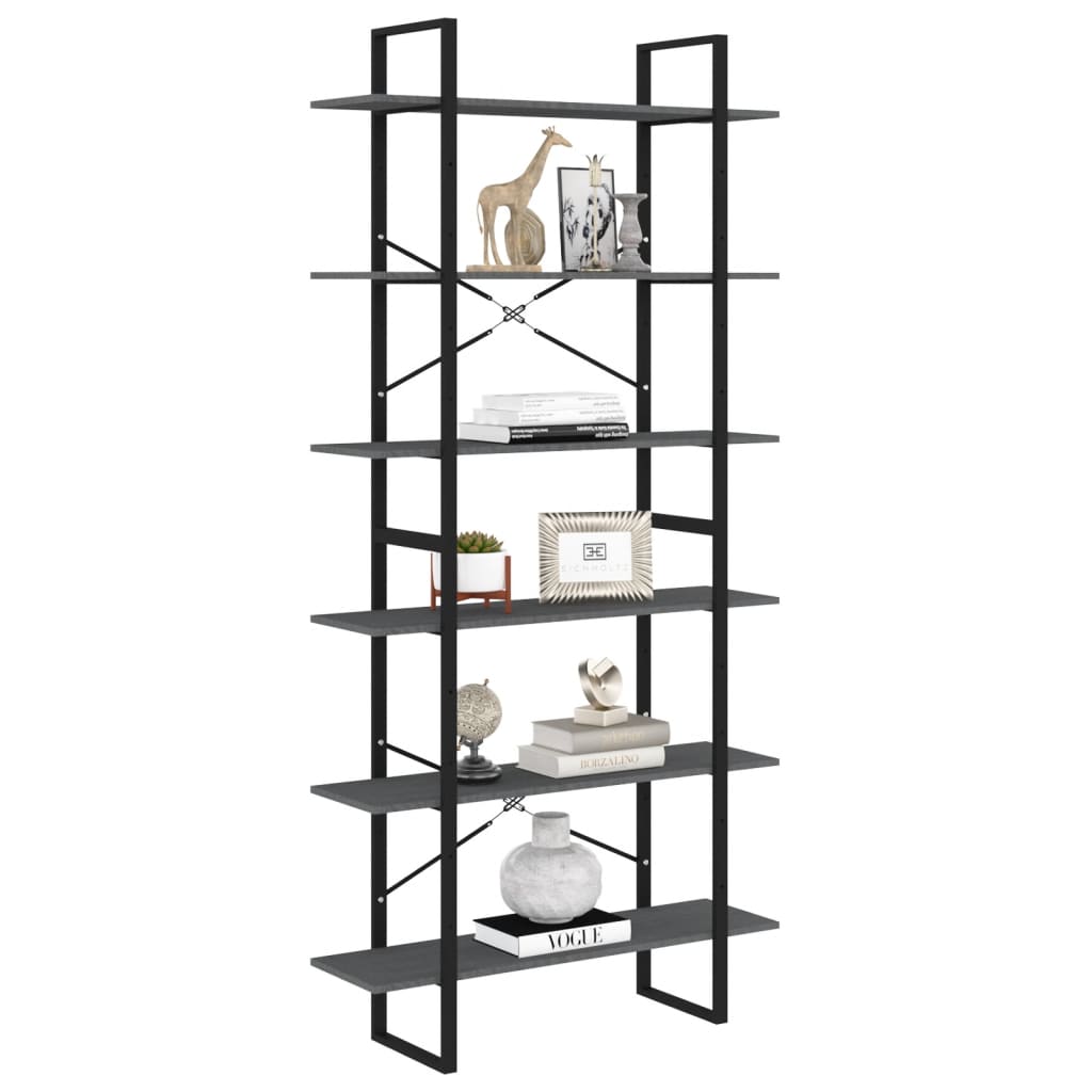 Tall cabinet, gray, 100x30x210cm, solid pine