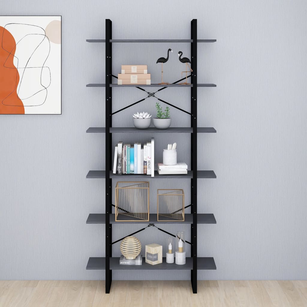 Tall cabinet, gray, 100x30x210cm, solid pine