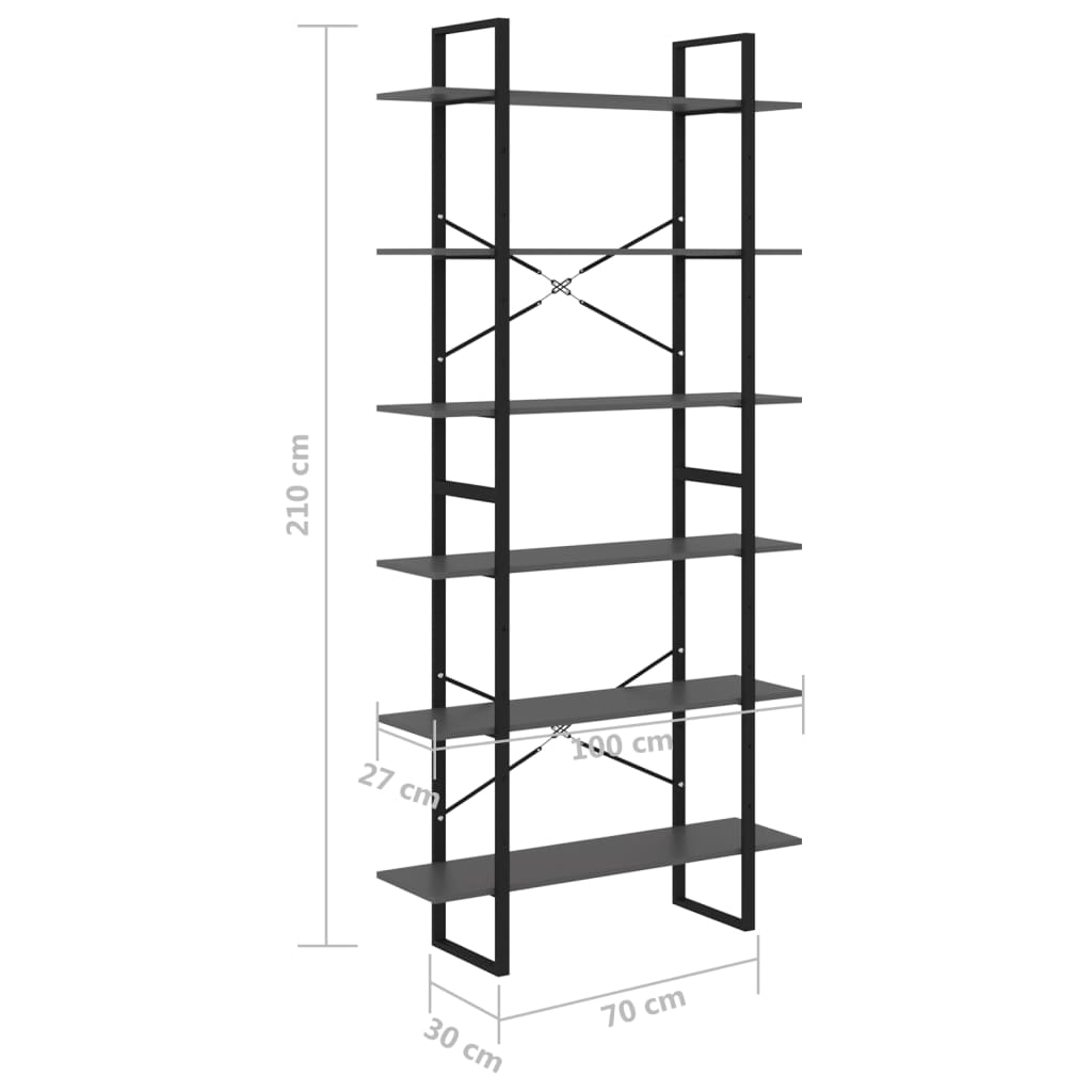 Tall cabinet, gray, 100x30x210cm, solid pine