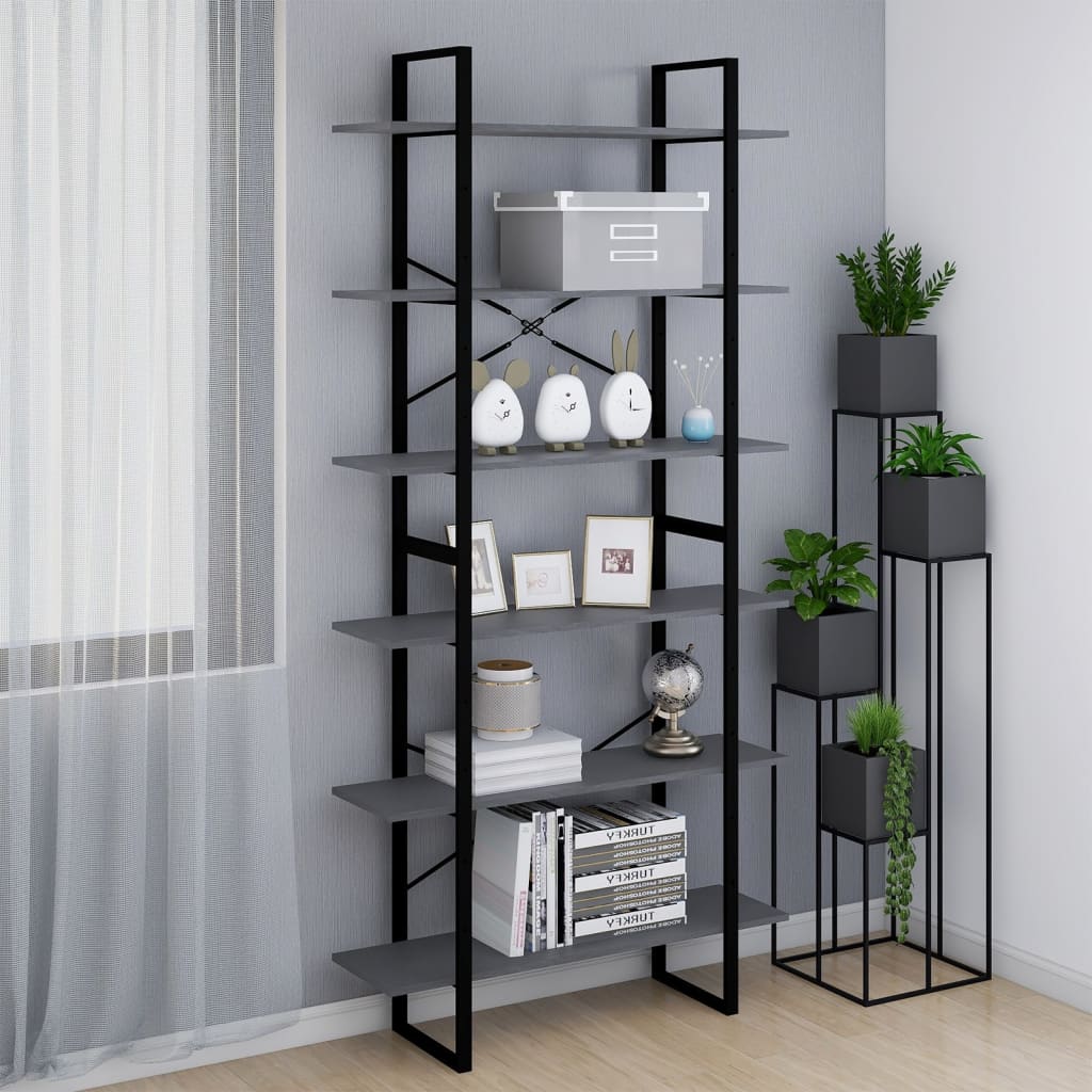 Tall cabinet, gray, 100x30x210cm, solid pine