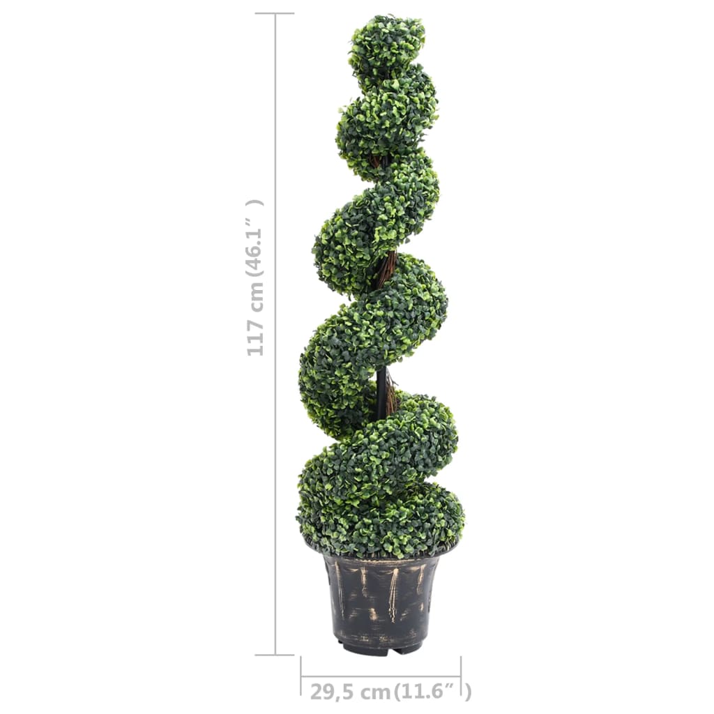 Mākslīgais buksuss podā, zaļš, 117 cm, spirāles veidā