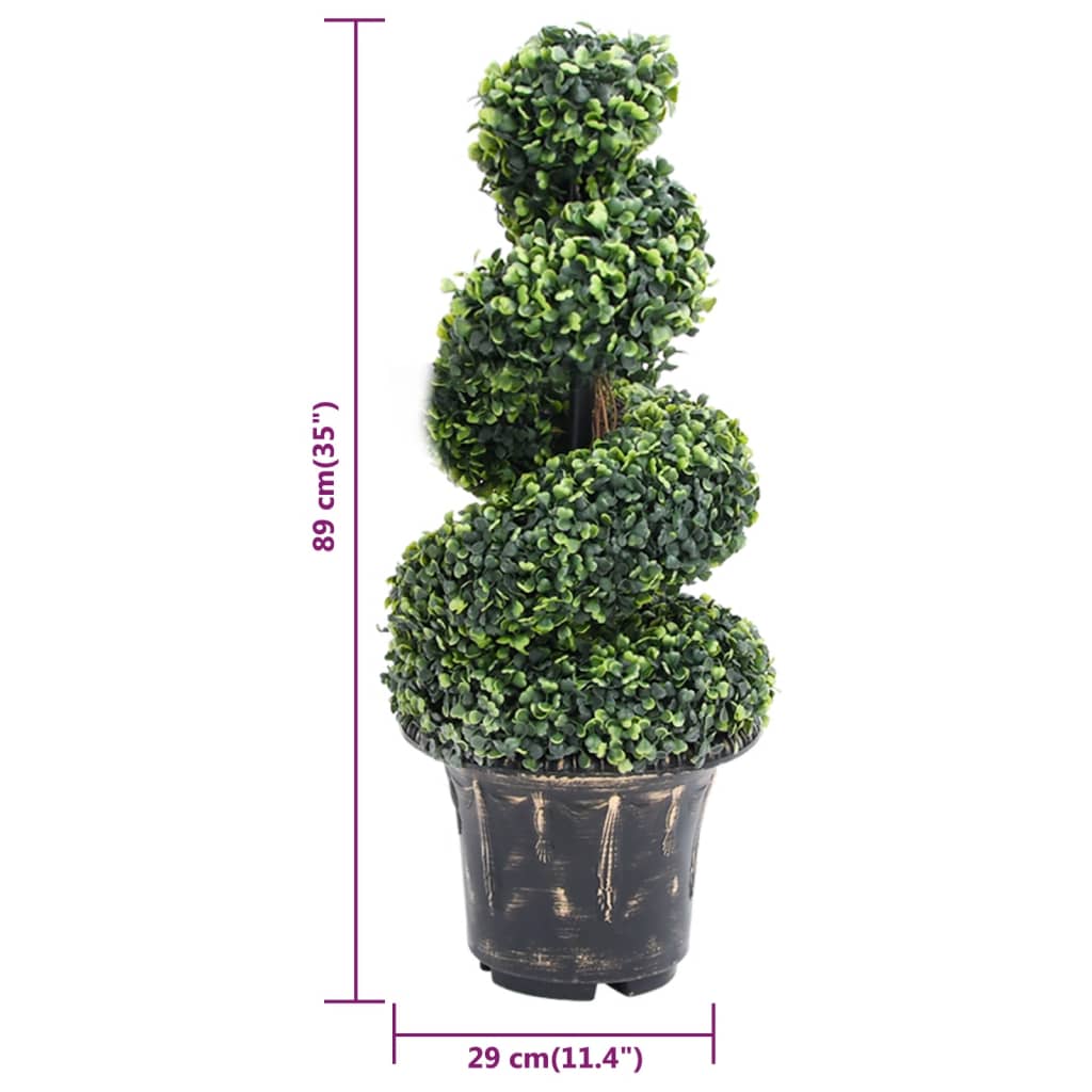 Artificial potted boxwood, green, 89cm, spiral shaped