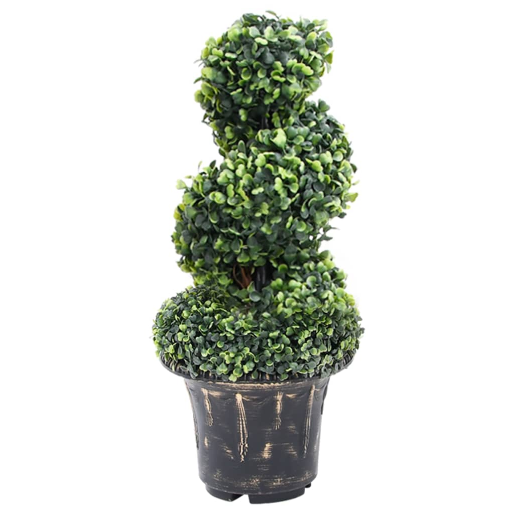 Dirbtinis buksmedis vazone, žalias, 59cm, spiralės formos