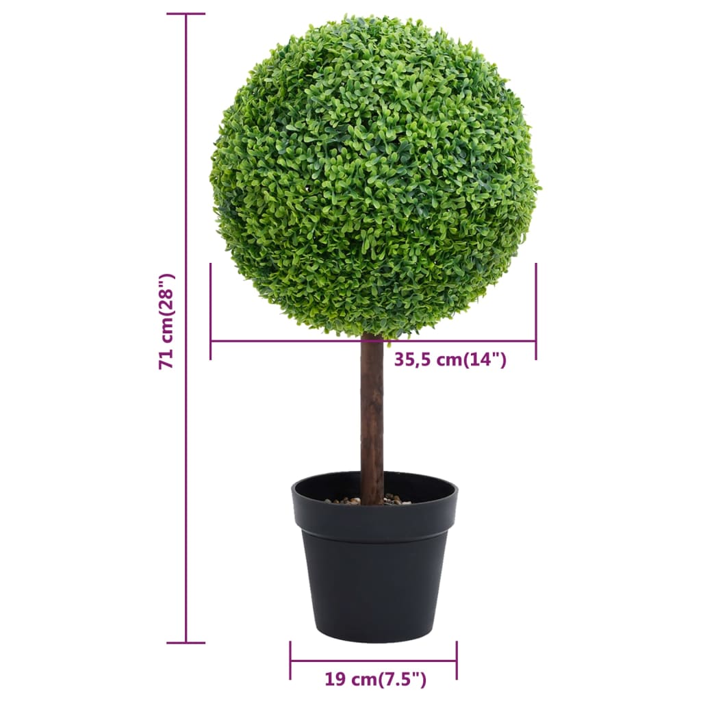 Artificial boxwood in a pot, green, 71cm, ball-shaped
