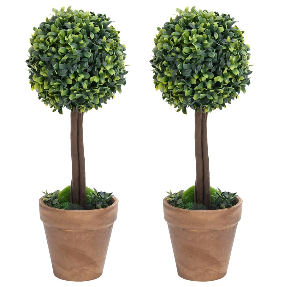 Artificial boxwood in pots, 2pcs, green, 41cm