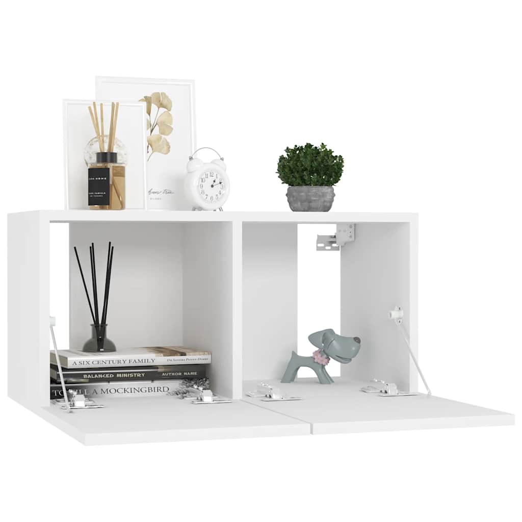 TV cabinet set, 10-piece, white, wood