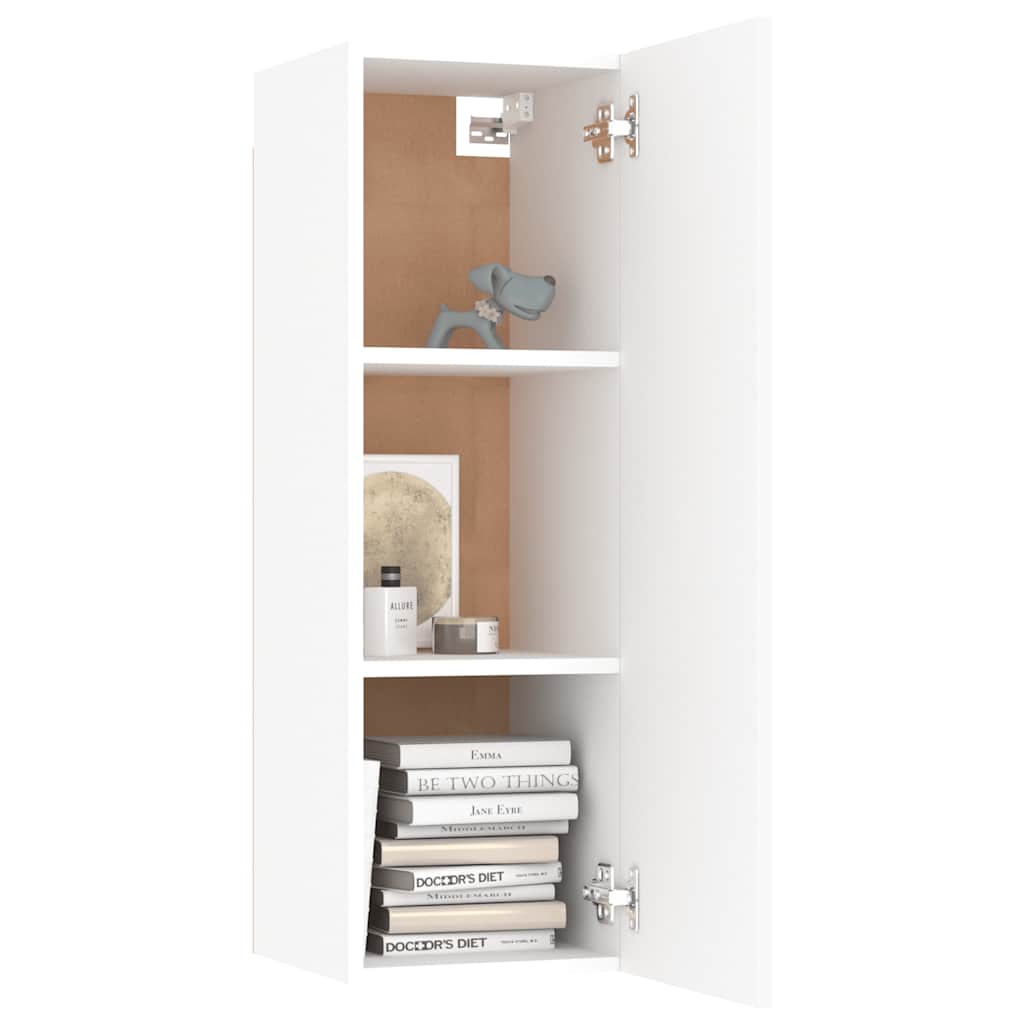 TV cabinet set, 10-piece, white, wood