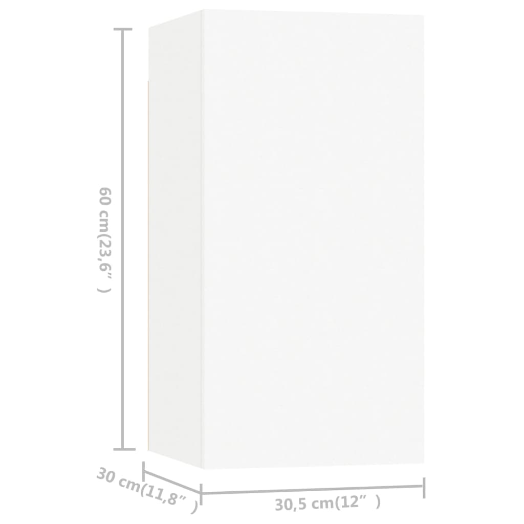 TV cabinet set, 4-piece, white, wood