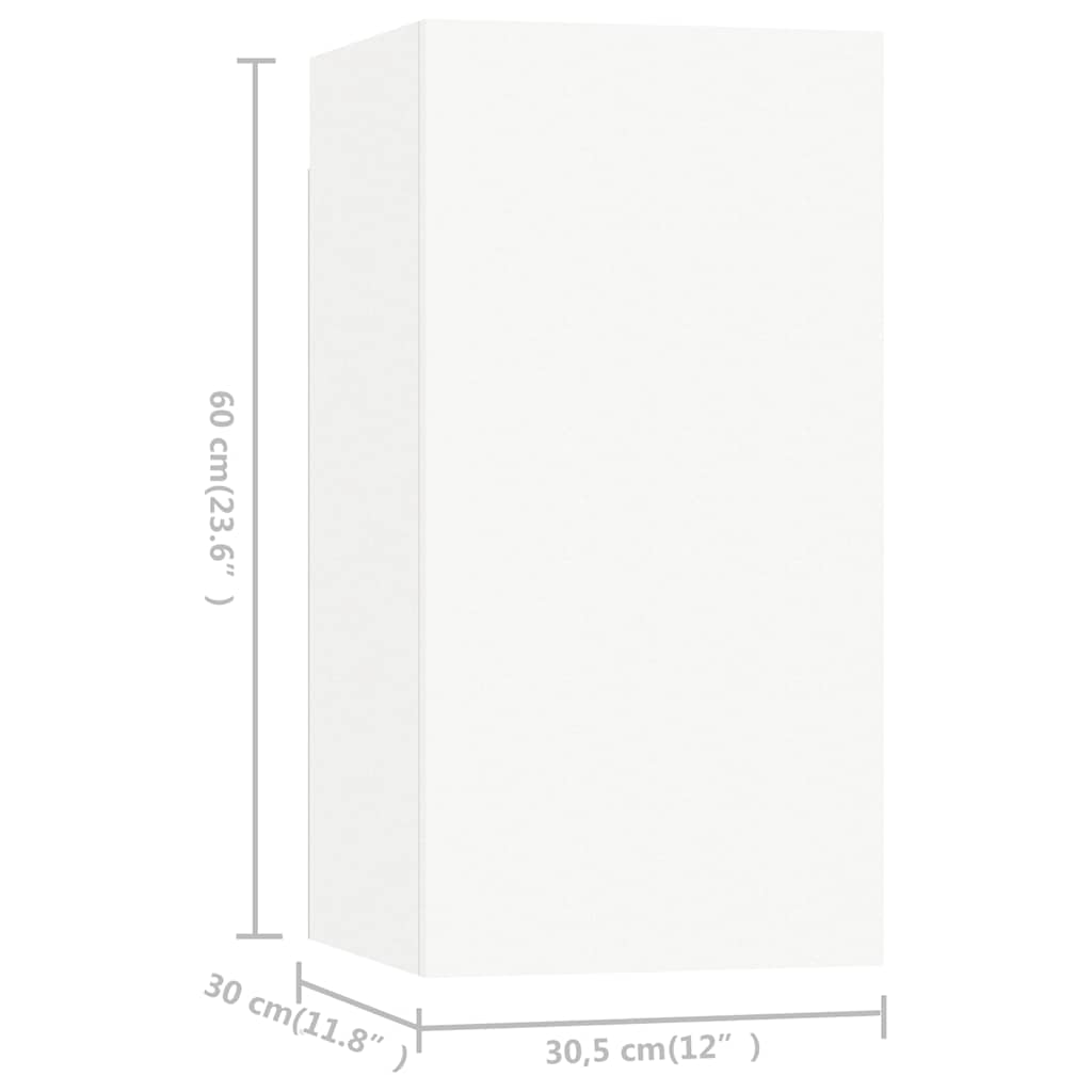 Televizoriaus spintelės, 7vnt., baltos, 30,5x30x60cm, mediena