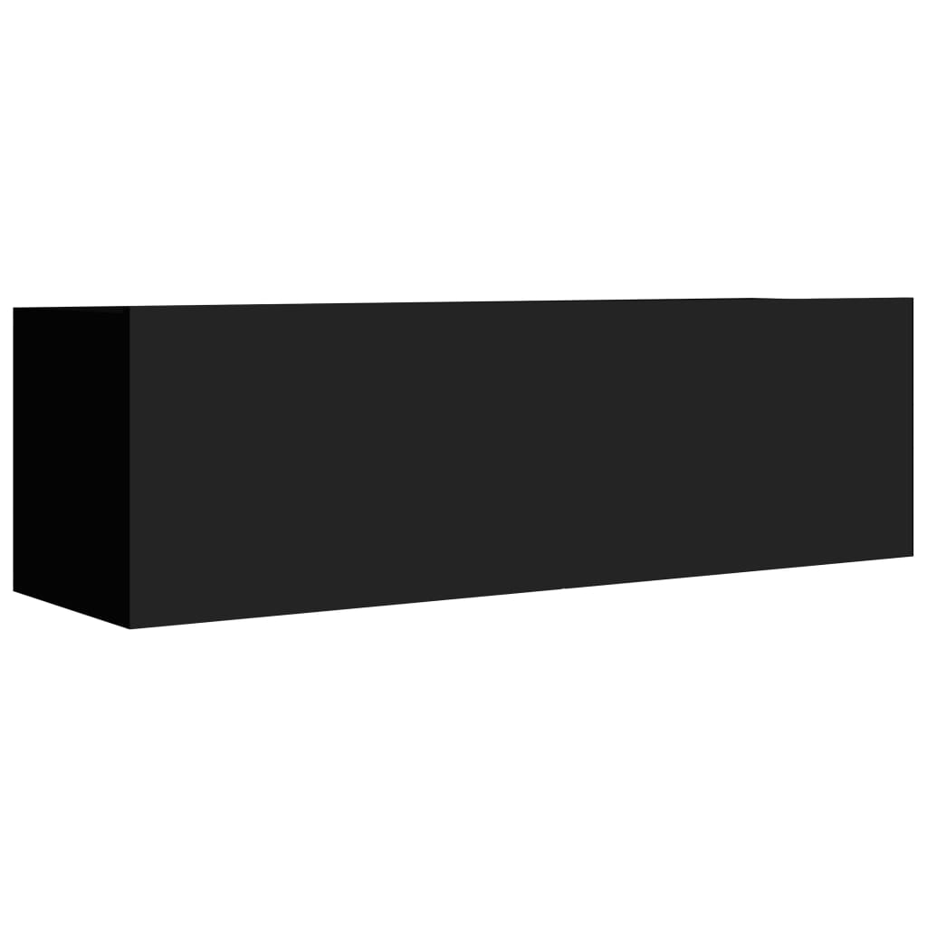 Televizoriaus spintelės, 4vnt., juodos, 100x30x30cm, mediena