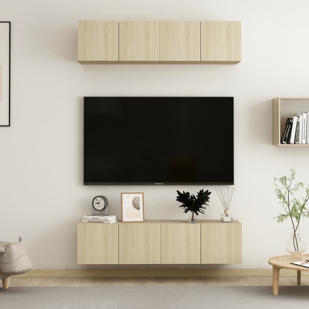 TV cabinets, 4 pcs, oak, 60x30x30cm, solid wood