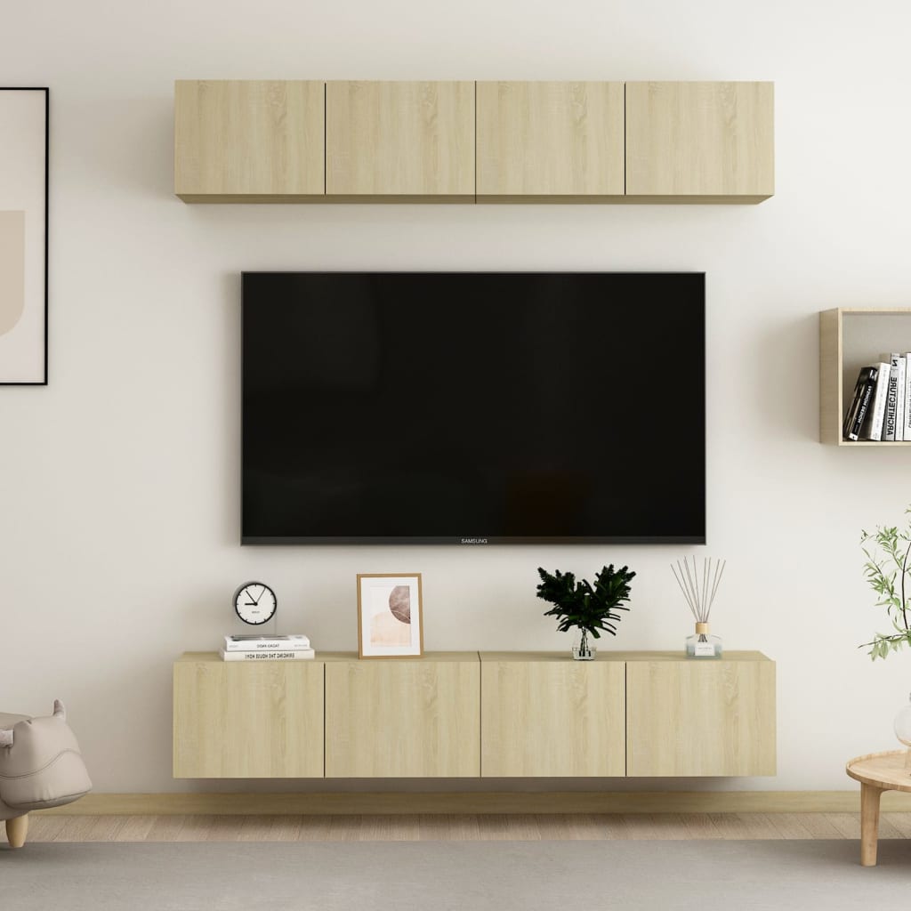 TV cabinets, 4 pcs, oak, 80x30x30cm, wood