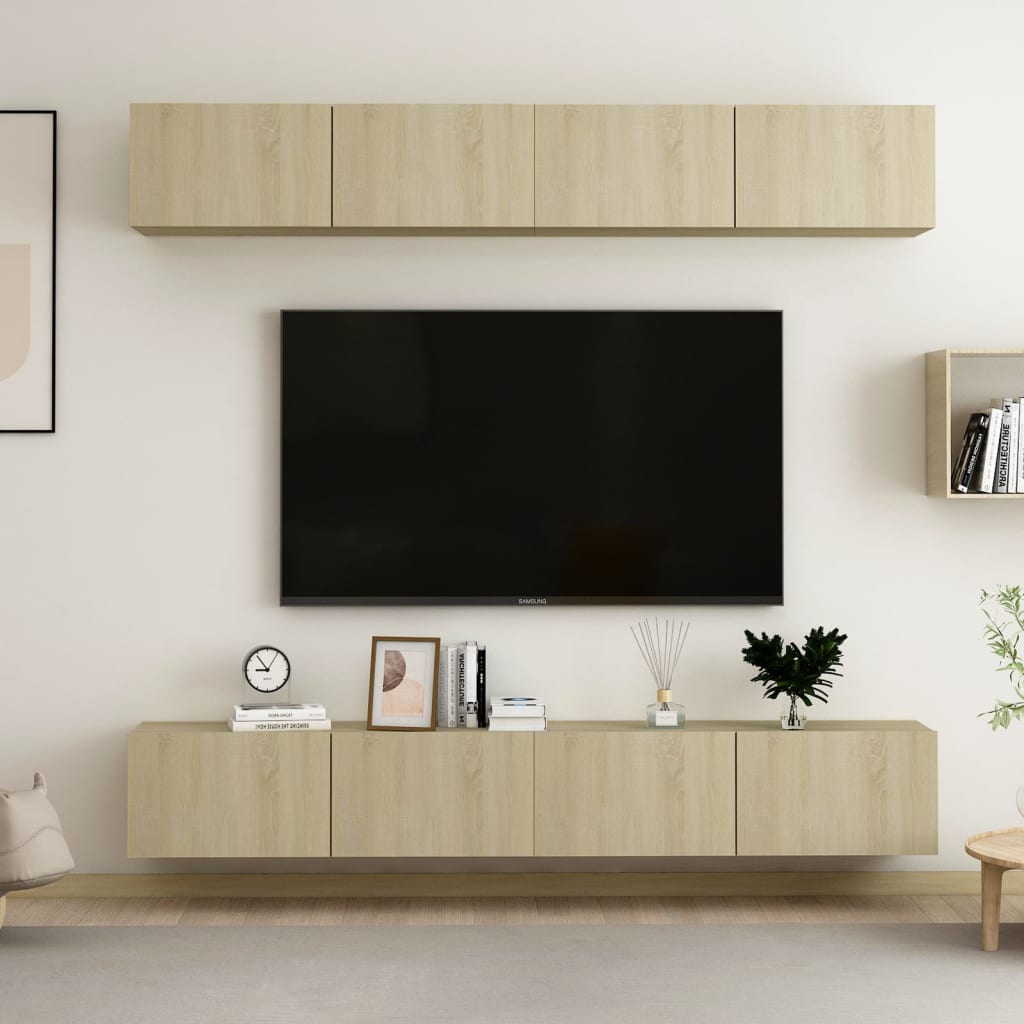 TV skapīši, 4 gab., ozolkoka, 100x30x30cm, koks
