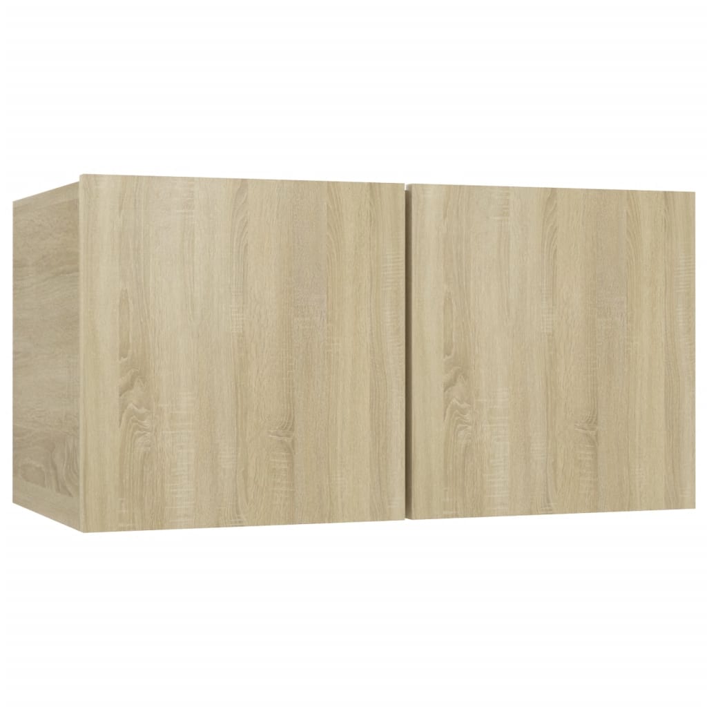 TV cabinet set, 4-piece, oak, wood