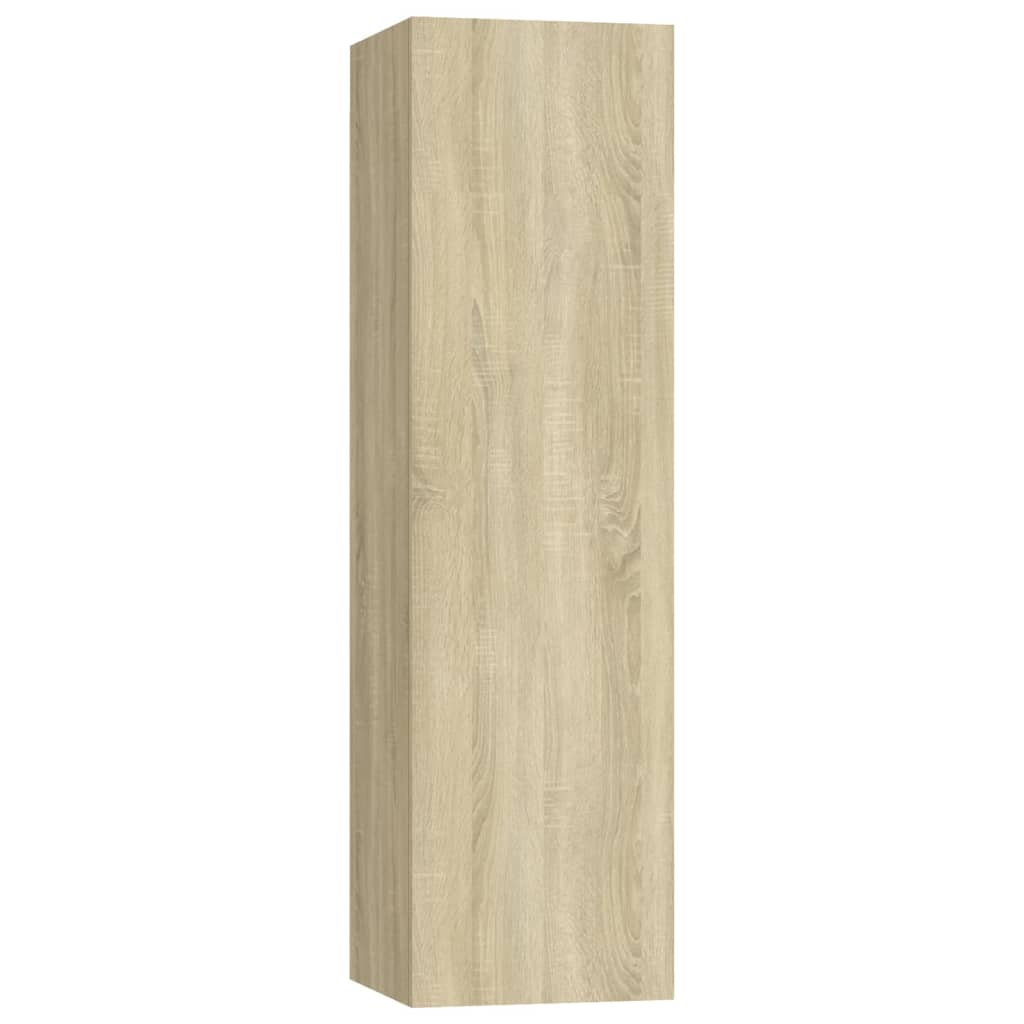 TV cabinet set, 4-piece, oak, wood