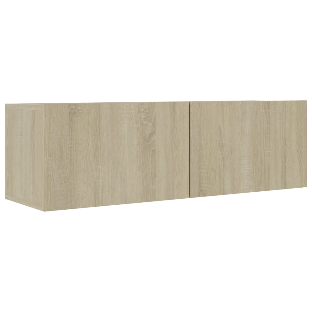 TV cabinet set, 4-piece, oak, wood