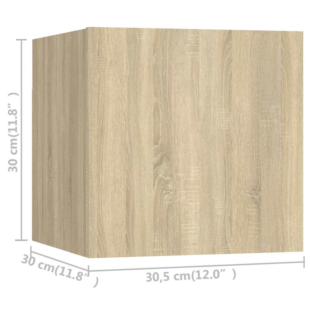Sieninės televizoriaus spintelės, 8vnt., ąžuolo, 30,5x30x30cm
