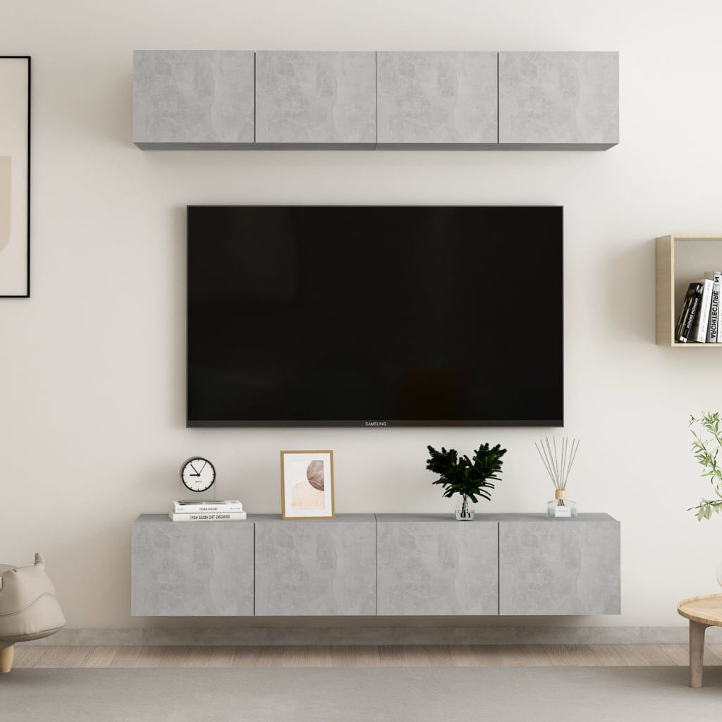 TV skapji, 4 gab., betons, 80x30x30cm, koks

