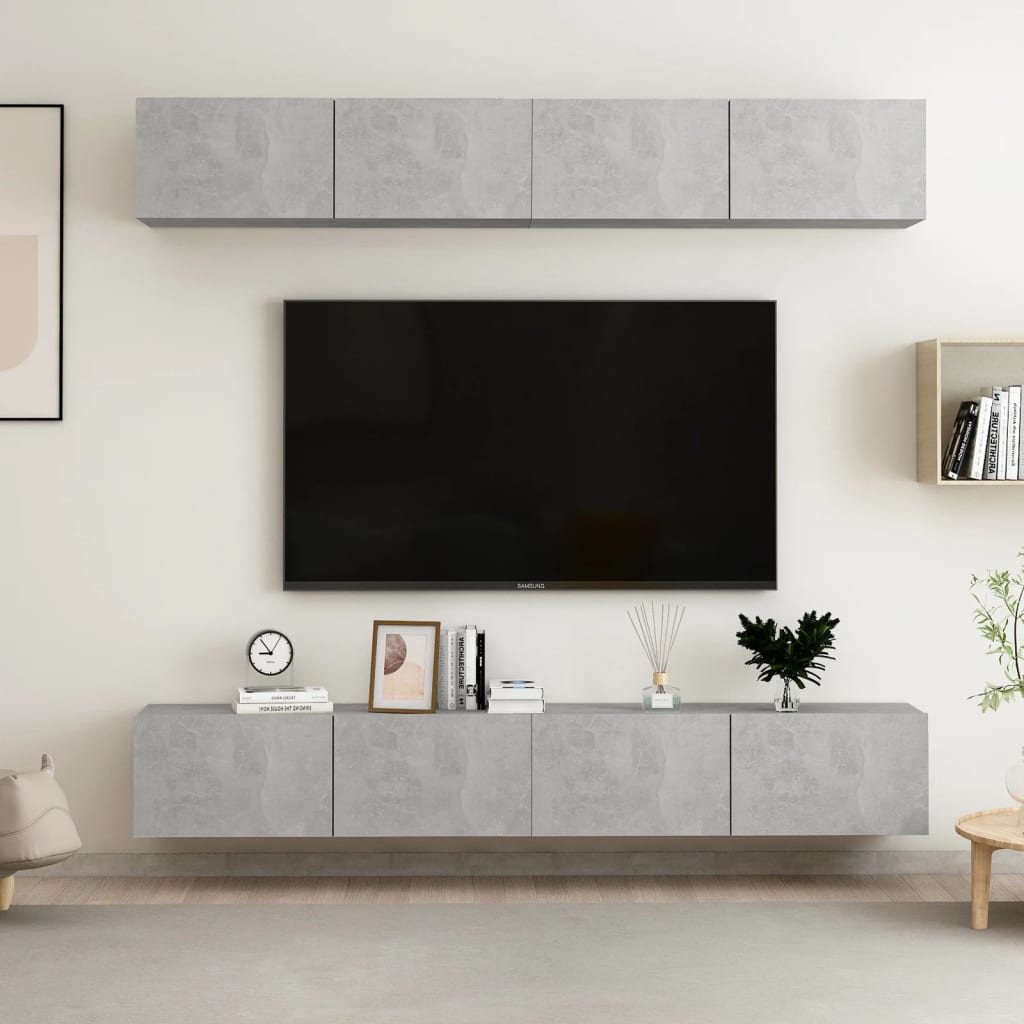 TV skapji, 4 gab., betons, 100x30x30cm, koks