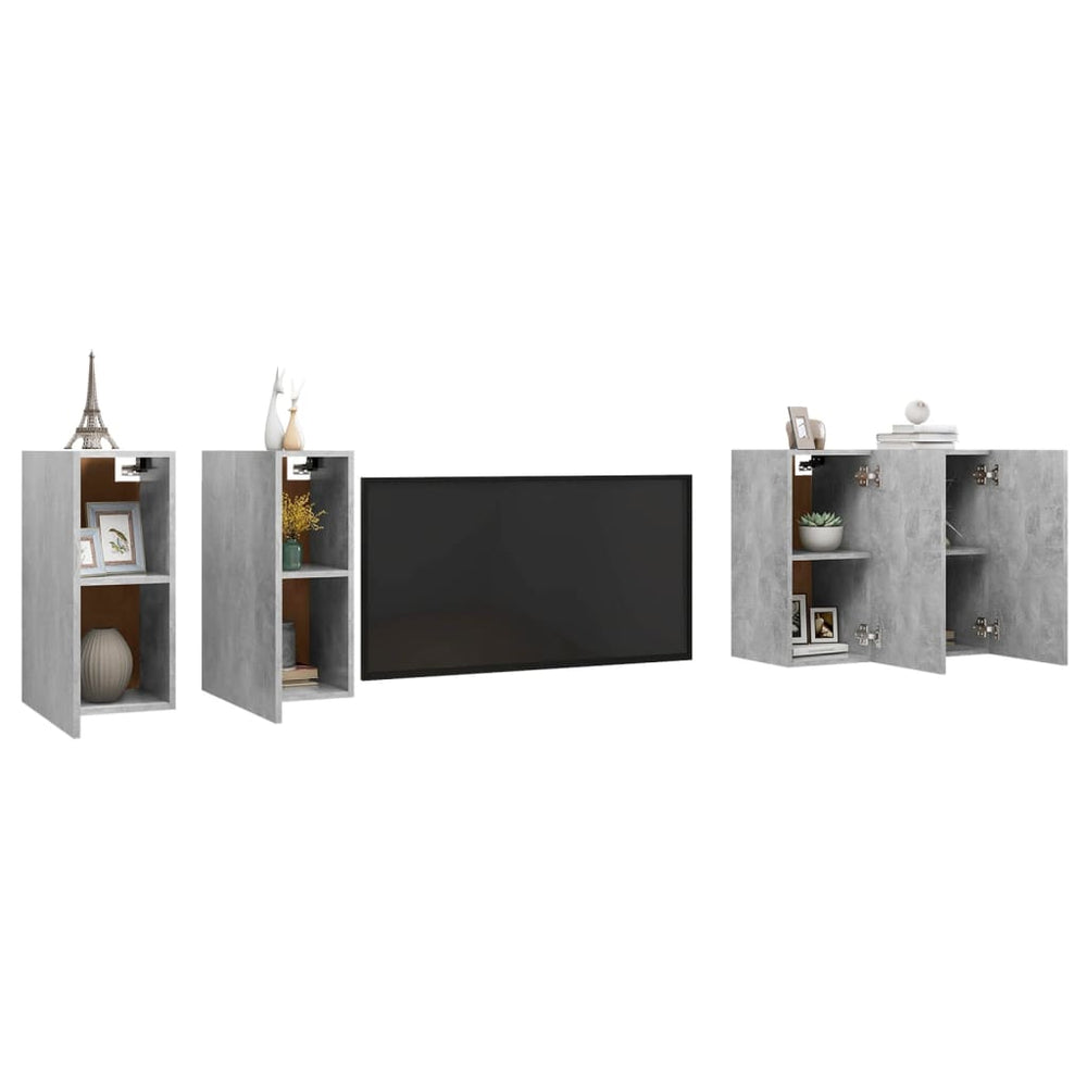 Televizoriaus spintelės, 4vnt., pilkos, 30,5x30x60cm, MDP