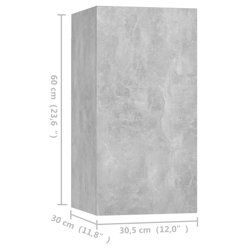Televizoriaus spintelės, 4vnt., pilkos, 30,5x30x60cm, MDP