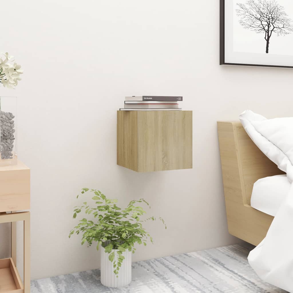 Nightstand, oak, 30.5x30x30cm, treated wood