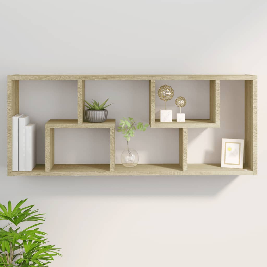 Sienas plaukts, ozola sonoma, 36x16x90cm, koks